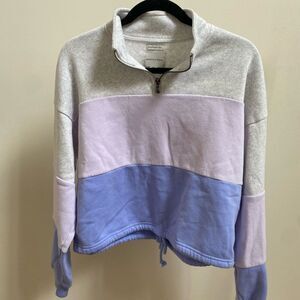 American Eagle colorblock quarter-zip sweatshirt